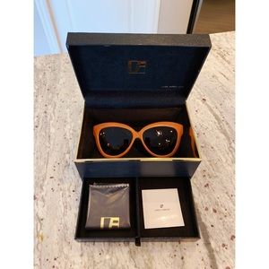 Linda Farrow Lux Python Leather wrapped Sunnies